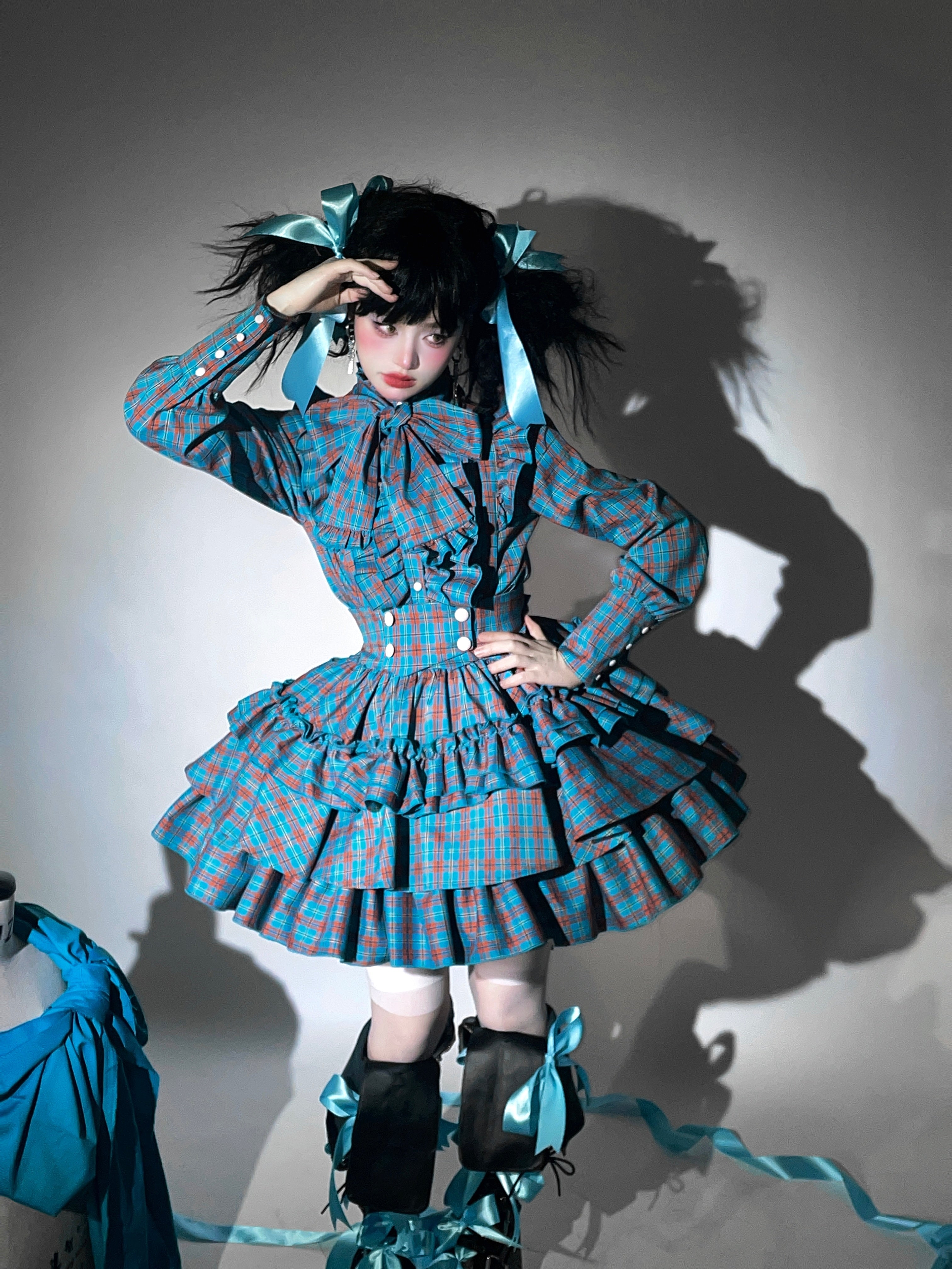 A Doll's House スカート(イエロー・ブルーチェック)【CATCOCOON】