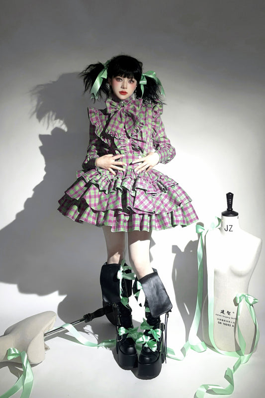 A Doll's House スカート(グリーンチェック)【CATCOCOON】