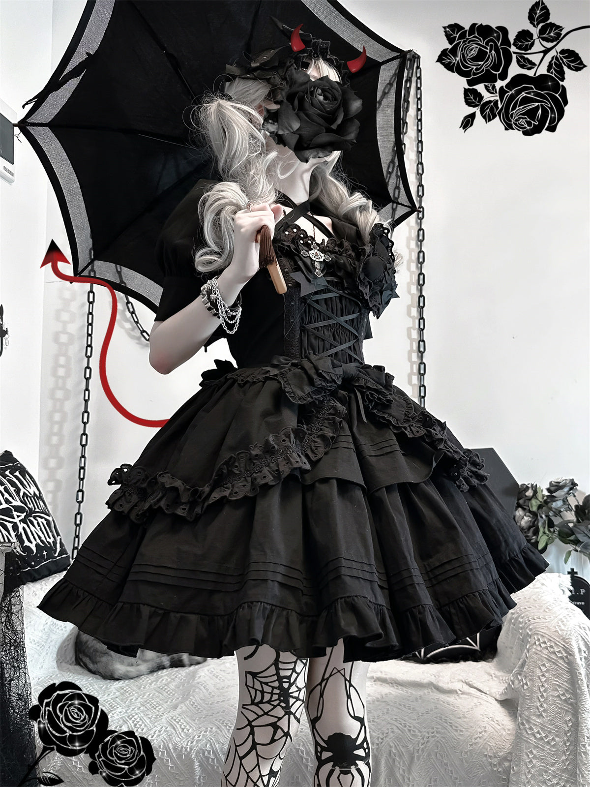 Halloween黒いジャンパースカート【Island of Dark Stars】